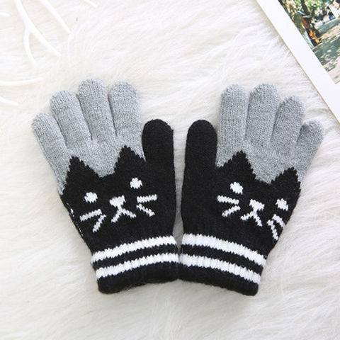 Buy Online 1 Pair Warm Cartoon Cute Cat Mittens Winter Gloves For Children Kids Boys Girls Alitools