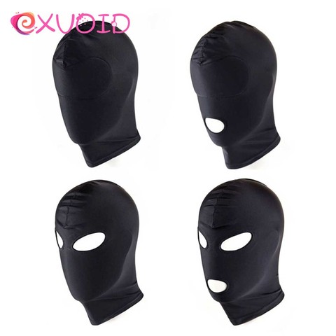 EXVOID Adult Games Sex Toys for Couples SM Bondage Soft Sexy Head Mask Sex Headgear Erotic Toys Black Slave Restraint Hood Mask ► Photo 1/6