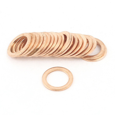 CNIM Hot 20 pcs 13g 10mm x 14mm x 1mm Copper Washer Seal Spacer Seal ► Photo 1/3
