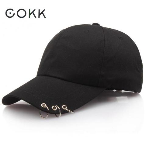 COKK Hip Hop Women's Baseball Cap With Ring Circle Snapback Hats For Men Women Unisex Dad Hat Adjustable Kpop Korean Style Gorra ► Photo 1/5