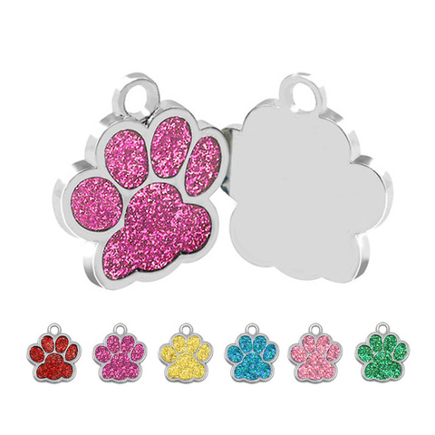 Wholesale 100 Pcs Paw Dog Id Tag nameplate Engraved Name Custom Personalized cat Dog Tags nametag Dog Collar Pet ID Tag Pet Shop ► Photo 1/6