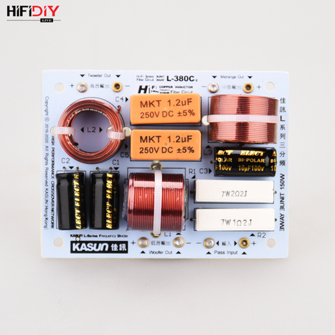 HIFIDIY LIVE  Hi-Fi  3Way 3 speaker Unit (tweeter + mid +bass ) Speakers audio Frequency Divider Crossover Filters  L-380C ► Photo 1/6
