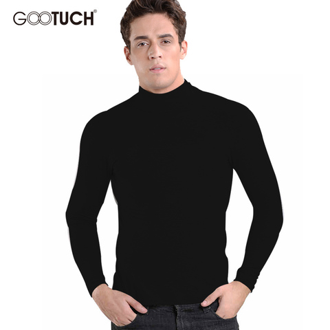 Mens Cotton Long  Johns tops High quality Soft High Collar Turtleneck Winter Undershirt Plus Size Thermal Underwear Tops 2455 ► Photo 1/6