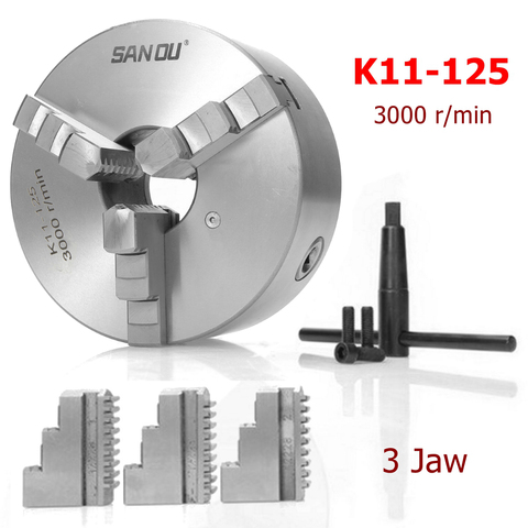 SANOU K11-125 3 Jaw Lathe Chuck 125mm Self Centering Hardened Reversible Tool for Drilling Milling Machine ► Photo 1/6