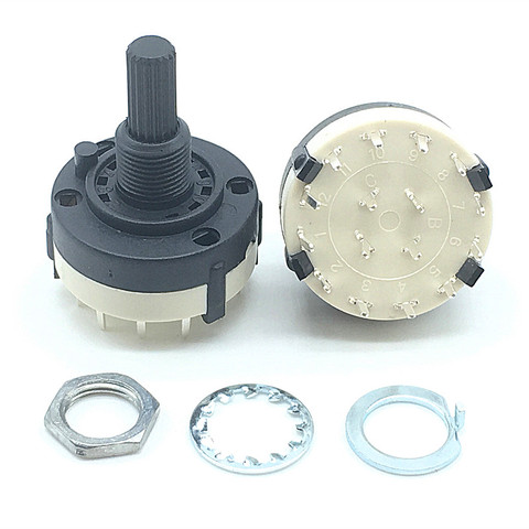 1pc RS26 4P3T 4 Pole 3 Position Selectable Band Rotary Channel Selector Switch Handle length 20MM with knob ► Photo 1/5