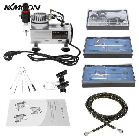 Professional Airbrush Kit With Air Compressor Dual-Action Hobby Spray Air Brush Set Tattoo Nail Art Paint Supply Cleaning Brush ► Photo 1/6