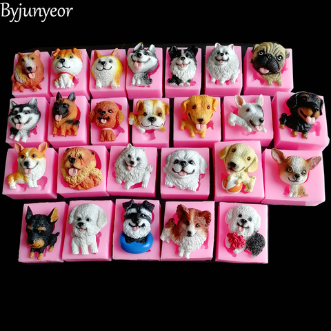 25 Styles Cute Dog UV Resin Silicone Molds DIY Crystal Epoxy Ice Fondant Cake Decorating Tools Candy Sugar Clay Plaster C340 ► Photo 1/5