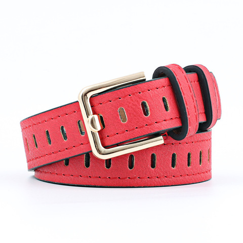 2022 New Designer Ladies Wide Leather Belt Female Silver Pin Buckle Strap Belts For Women Jeans Waistband Hollow Out Belt ► Photo 1/6