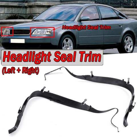 High Quality 2x Car Front Headlight Seal Cover Trim Ring For Audi A6 C5 2002-2005 Facelift 4B0941191A 4B0941192A ► Photo 1/6