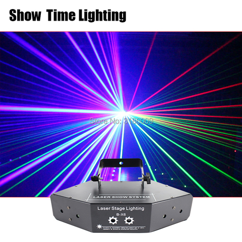 Show time RGB Laser image Lines Beam Scans DMX DJ Dance Bar Coffee Xmas Home Party Disco Effect Lighting Light System Show ► Photo 1/6