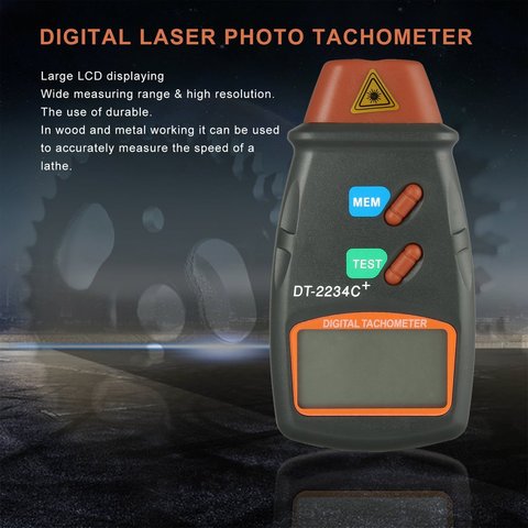 New 1set Digital Laser Tachometer RPM Meter Non-Contact Motor Speed Gauge Revolution Spin ► Photo 1/6