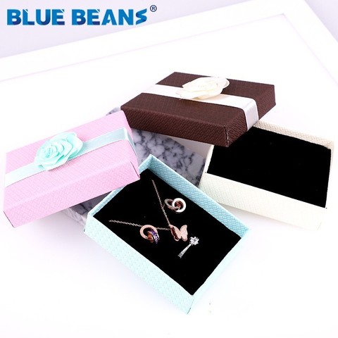 Gift Boxes Square jewelry organizer shape box Engagement Ring For Earrings Necklace Bracelet Display Holder rose flower new gold ► Photo 1/6
