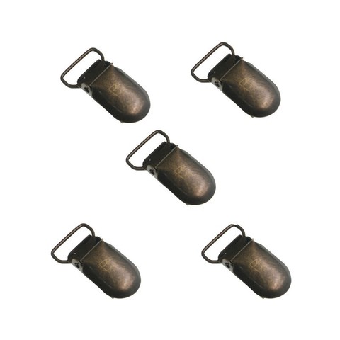 5pcs/lot Bronze Metal Pacifier Brace Clips 15 20mm Suspender Clips Bib Holder Antique Brass DIY Accessories ► Photo 1/5