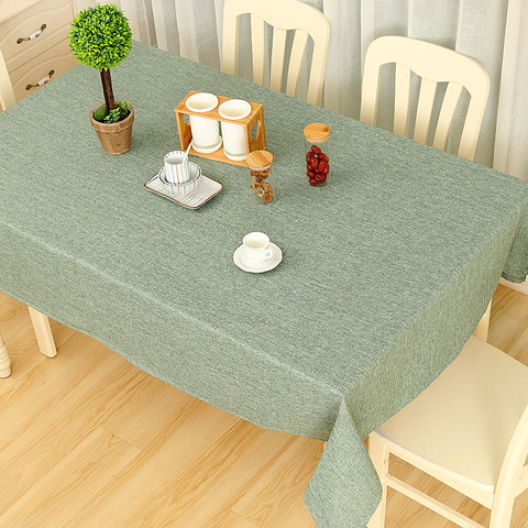 Cotton Linen Tablecloth Waterproof Dining Table Cloth Solid Color Living Room Kitchen Rectangular Round Table Western Tablecloth ► Photo 1/6