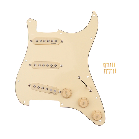 1PLY Cream Yellow Alnico Prewired Loaded Pickguard & Screws For Strat Electric Guitar ► Photo 1/6