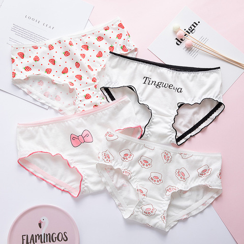 Strawberry Panties Strawberry Pink Print Underwear for Women