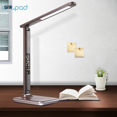 Artpad Business Office Desktop Light 15 Level Brightness Touch Dimmable Foldable LED Table Desk Lamp with Alarm Calendar Display ► Photo 1/6