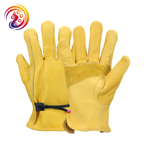 OLSON DEEPAK Work Gloves Cowhide Leather Factory Driver Climbing Gardening Protective Glove HY018 ► Photo 1/6