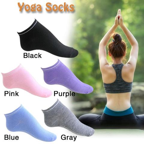 Free Shipping Cotton Black White Gray Blue Purple Pink Yoga Sports Anti-slip Socks Unisex Candy Socks Yoga Socks ► Photo 1/6