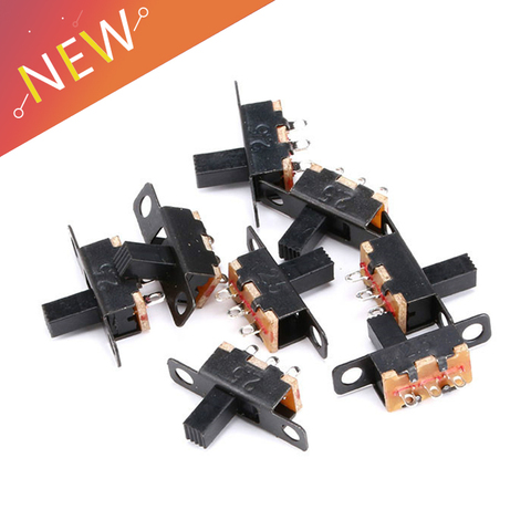 20pcs 50V 0.5 A Mini Size Black SPDT Slide Switch for DIY Power Electronic Projects SS12F15 G6 1P2T Toggle Switch Handle 6mm ► Photo 1/4