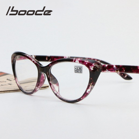 iboode Retro Floral Cat Eye Reading Glasses Women Men Ultralight Presbyopic Glasses +1.25 1.5 1.75 2.0 2.25 2.5 2.75 3.0 3.5 4.0 ► Photo 1/6