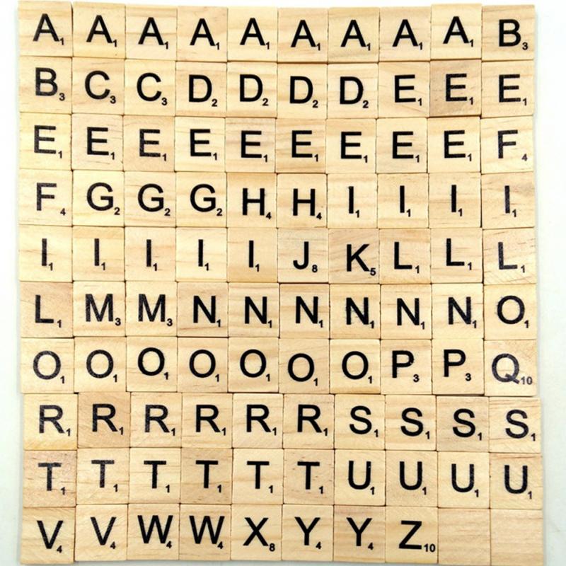 Buy Online 100pcs Lot English Letter Set Word Scrapbooking Number Alphabet Tile Wooden Letter Block Home Diy Crafting Alitools