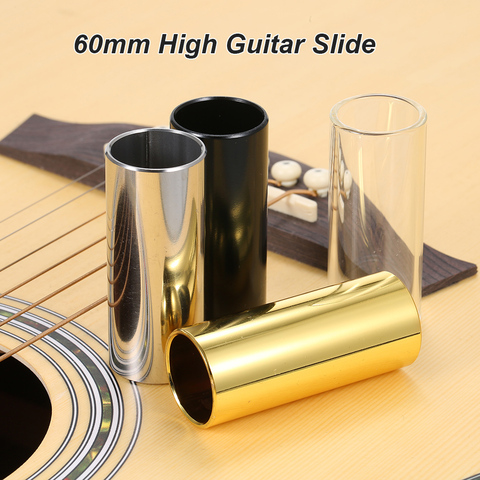 60MM High Guitar Slide Bar Stainless Steel Metal/Glass Finger Slides for Guitar Ukulele String Instruments Guitar Accessories ► Photo 1/6