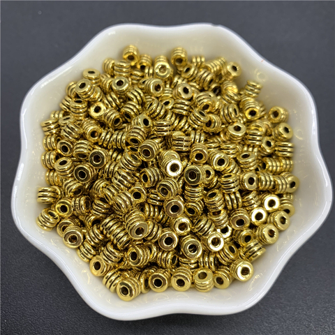 80pcs 4x4mm Alloy Beads Cap Ancient Golden Charms Beads Shape Pendant Charms For Jewelry Making DIY Accessories PJ059 ► Photo 1/1