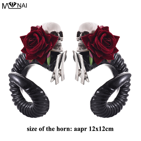 Street Fashion Steampunk Devil Horns Cosplay Sleep Style Gothic RAM Hair Clips Lolita Headwear Accessories ► Photo 1/4