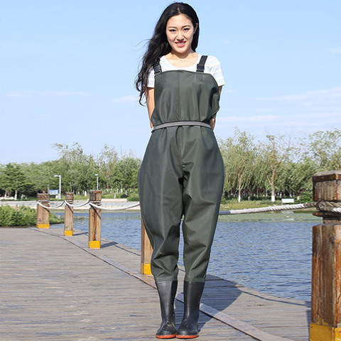 Waterproof Fishing Thickening Half-body PVC Waders Pants Non-slip Boots Women Beach Camping Hunting Wading Jumpsuit A9251 ► Photo 1/6