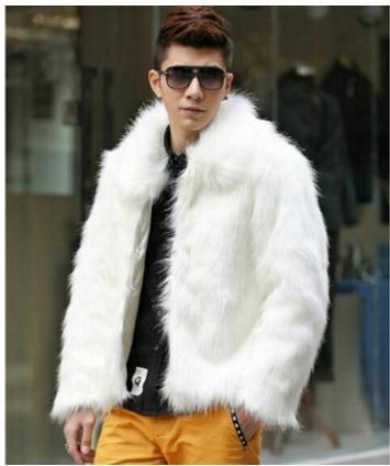 S/6Xl Mens Casual Imitation Fur Jackts White/Black/Brown Faux Fur Jackets Winter Autumn Large Size Male Fake Fur Coats ► Photo 1/6