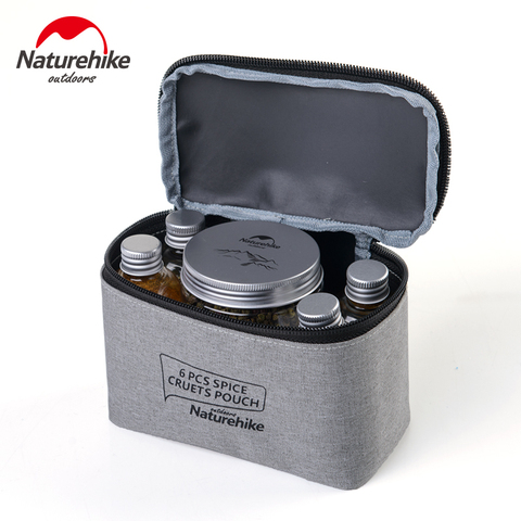 Naturehike 6pcs Outdoor Camping Tableware Storage Container Seasoning Bottles Cans With A Bag For BBQ Portable Picnic NH17T011-P ► Photo 1/6