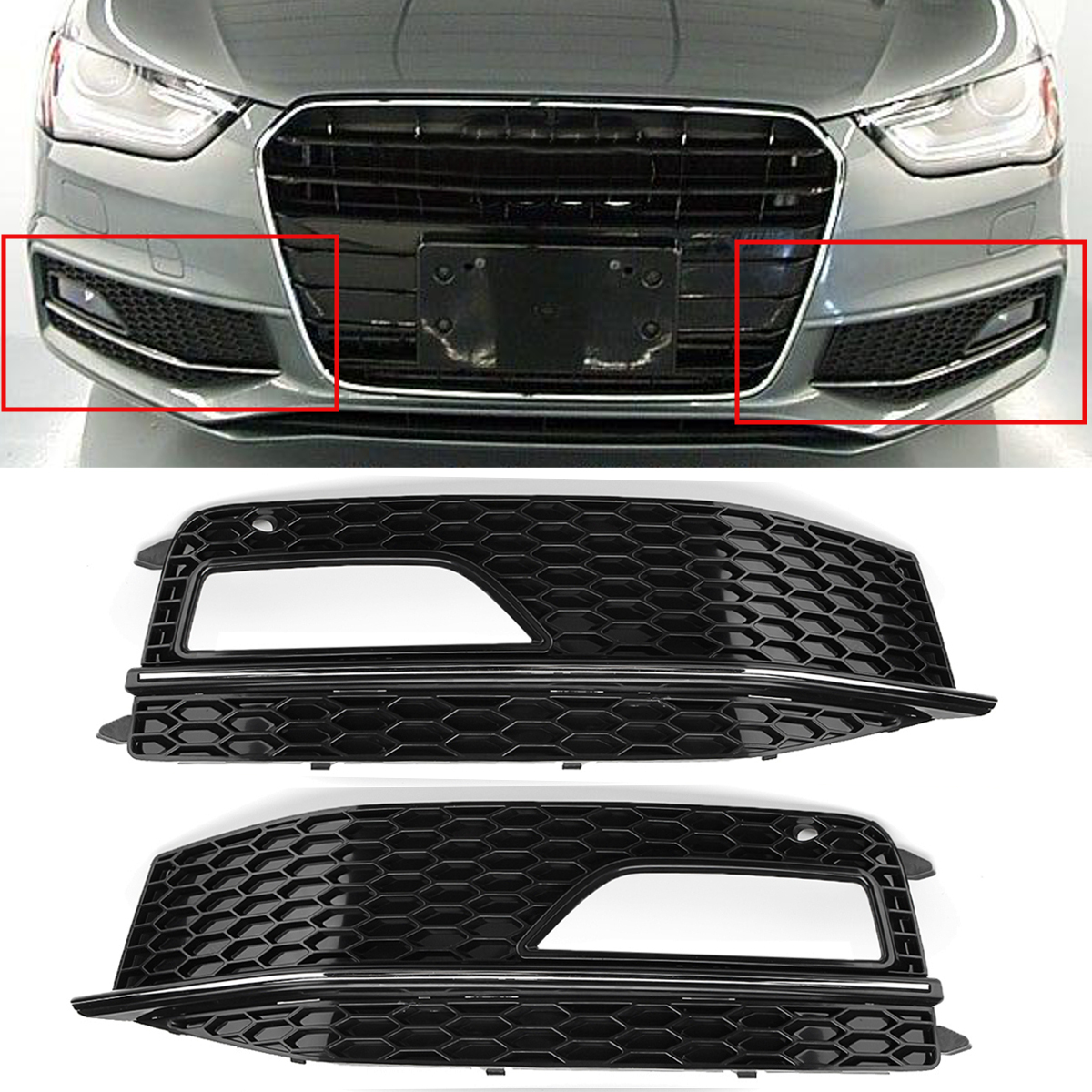 FOR Audi A4 A4 Quattro S4 2013-2016 Front Lower Center Bumper Cover Grille Grill 