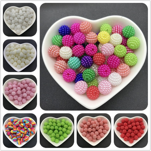 10mm 50pcs Acrylic Beads Bayberry Beads Round Loose Beads Fit Europe Beads For Jewelry Making DIY Accessories ► Photo 1/6
