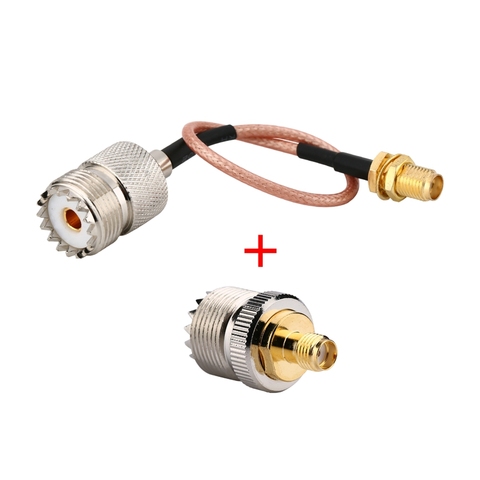 2 Kits SO239 UHF female to SMA female adapter + Pigtail Cable Antenna Connectors RG316 Handheld Radio Antenna Cable Connecting ► Photo 1/4