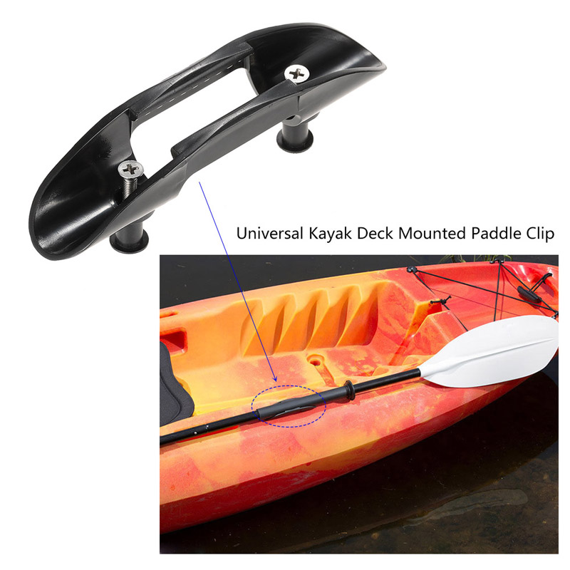 2Pcs Kayak Marine Paddle Clips Holder Plastic Boat Watercraft Accessories Black 