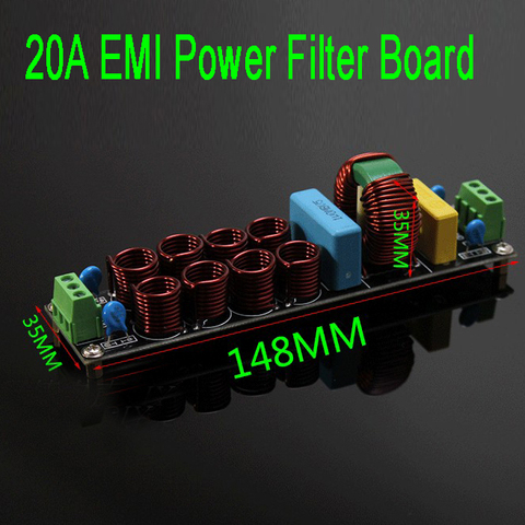 AC 110V 220V 4400W 20A EMI Power Filter Purifier Filter Board Noise Suppressor High Frequency for Speaker Amplifier ► Photo 1/4
