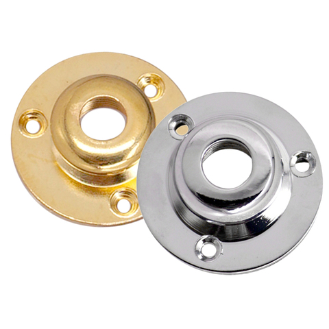 General Round Metal Guitar Bass Output Jack Plate Strap Pin Silver or Gold ► Photo 1/6