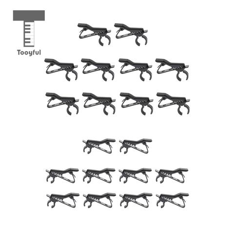 Tooyful Durable 10 Pieces Metal Lapel Tie Lavalier Clip-on Microphone Mic Clips Clamps Holder Black ► Photo 1/6