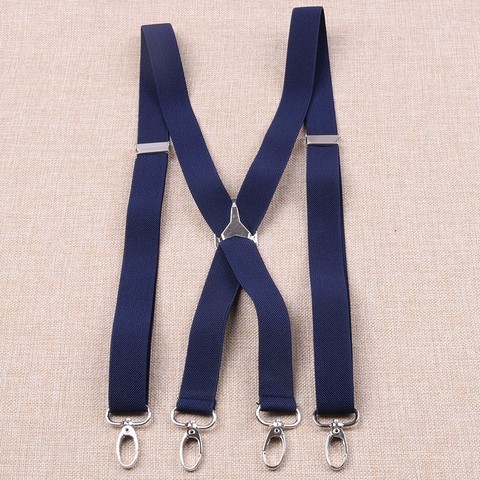 2.5cm Width Unisex Adult Suspenders Men 4 hooks Suspender Adjustable Elastic X Back Women Braces Solid Color ► Photo 1/6