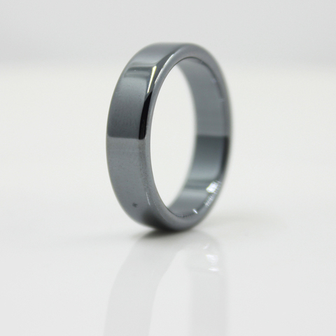 Fashion Jewelry Grade AAA Quality smooth 6 mm Width Flat Hematite Rings (1 Piece ) HR1002 ► Photo 1/6