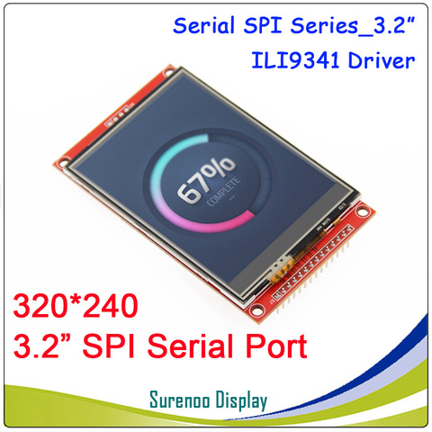 3.2 inch 320*240 SPI Serial TFT LCD Module Display Screen with Touch Panel Driver IC ILI9341 for MCU ► Photo 1/3