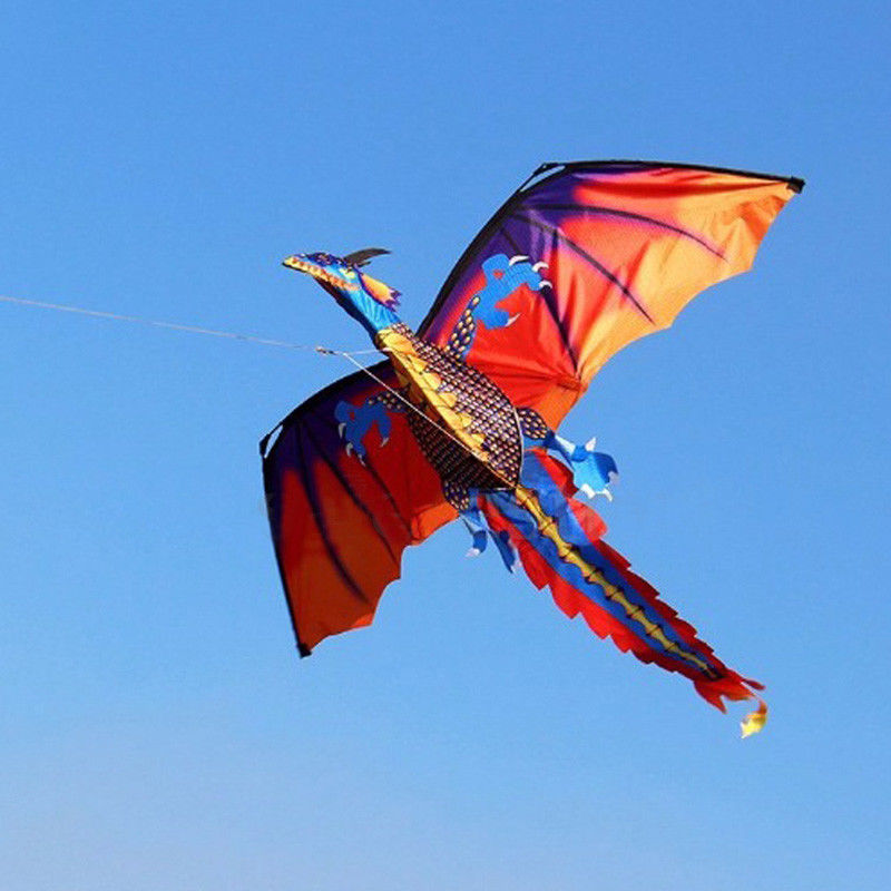 3D Dragon Kite Kids Toy Fun Outdoor Flying Activity Game Children With Tail 100M 