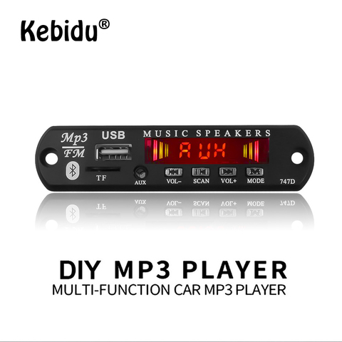 Kebidu Wireless Bluetooth Car Audio Module MP3 WMA Car Radio Decoder Board Support USB TF FM Radio 5V 12V Car Speaker MP3 Player ► Photo 1/6
