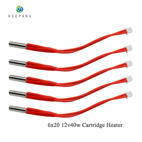 12V 40W 3D Printer Cartridge Heater Heating Tube Ceramic 3d printer Parts heater HotEnd J-Head 6*20mm Xh2.54-2pin White Terminal ► Photo 1/6