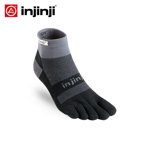 INJINJI Five-finger Cycling Socks MidWeight Mini-Crew Running Marathon Sweat-absorbent Coolmax Breathable Warm Toe heated mens ► Photo 1/4