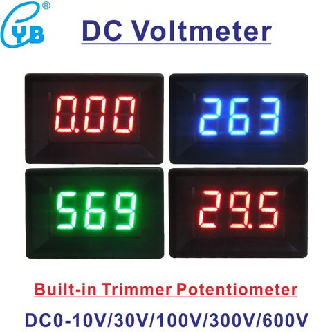 YB21 DC Voltmeter DC 0-10V 0-30V 0-100V 0-300V 0-600V Mini Voltage Meter 3-Wire 0.36'' Digital LED Volt Panel Meter Volt Tester ► Photo 1/6