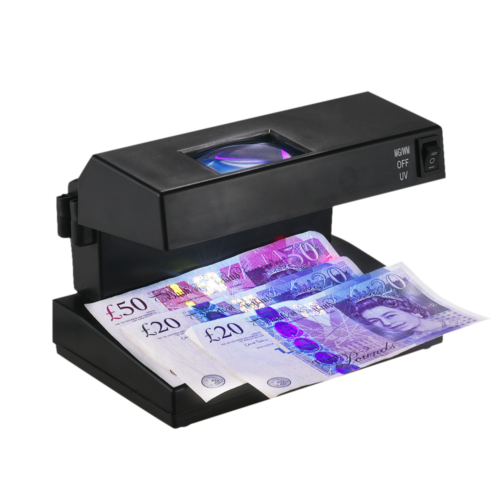 Portable UV LED Torch Counterfeit Fake Dollar Euro Bank Bill Note Money Detector 
