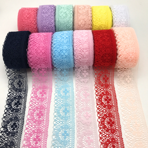 10yards/lot 35mm Lace Ribbon Bilateral Handicrafts Embroidered Lace Trim Ribbon Lace Decorations DIY Sewing Fabric ► Photo 1/6
