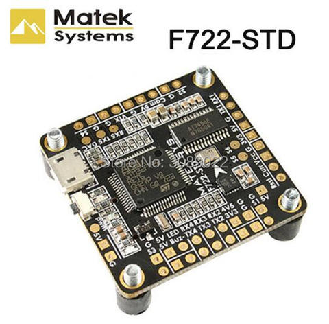 Matek Systems F722-STD F7 Flight Controller features STM32F722RE, ICM20602, BMP280,BFOSD, Blackbox Micro SD Card Slot DShot ESC ► Photo 1/6